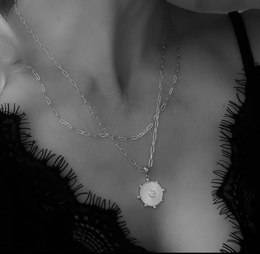 Sun Dancer Paperclip Necklace | Silver