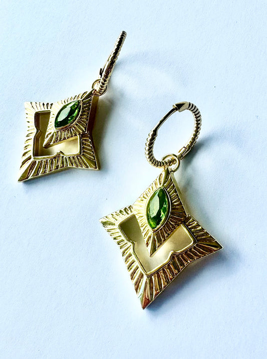Stellada Sleepers | Peridot & Gold