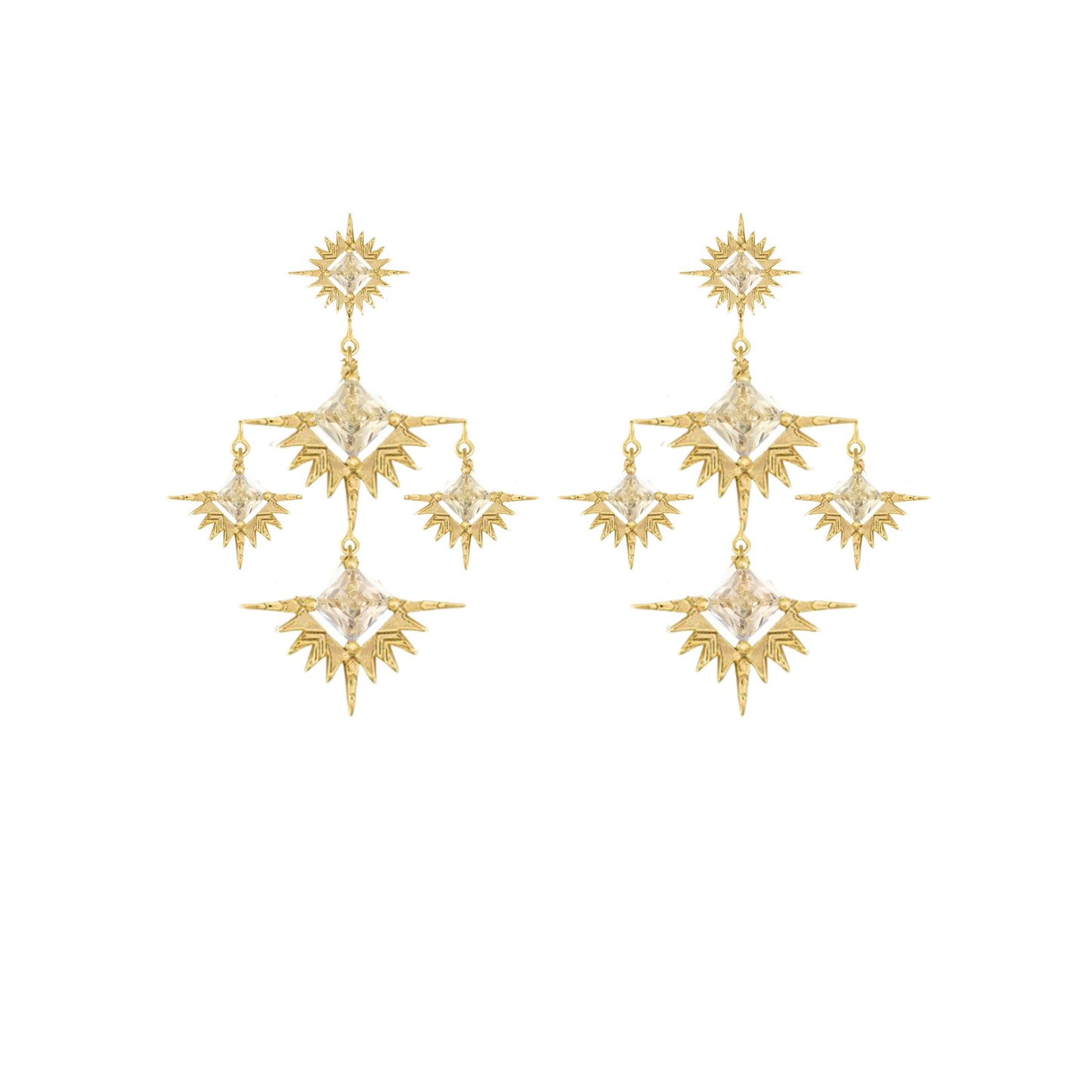 Solar Embrace Earrings| Gold & Pale Lemon