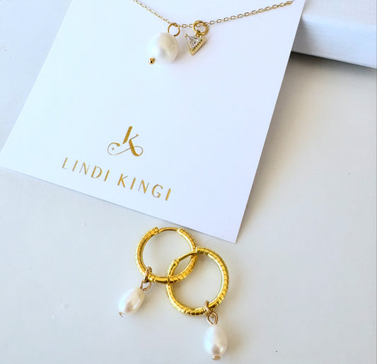 Pearl drop Sleepers| Gold