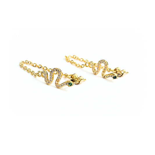 Embellished Snake Studs | Gold