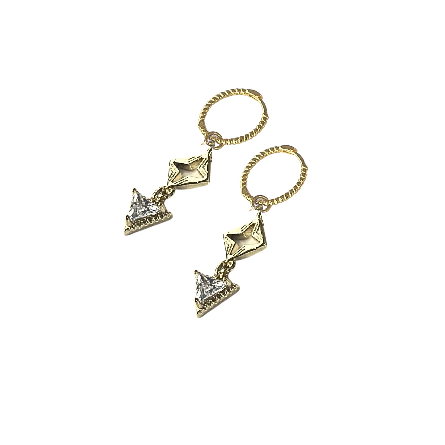 Byzantine Romance -Byzante Two Drop Engaraved Sleepers| Gold