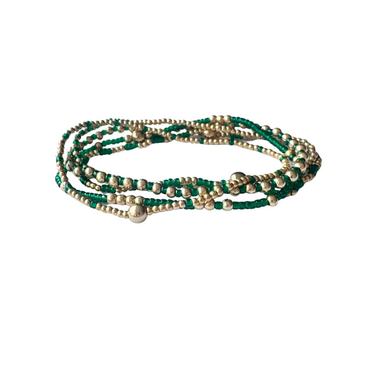 Beaded Bracelet Set  | Costa Emerald