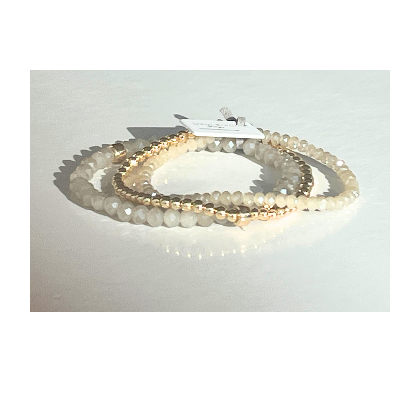 Beaded Bracelet Set | Smoke and Gold