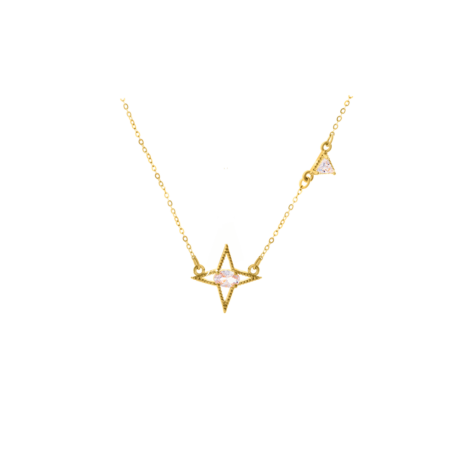 Byzantine Romance - Star Romance Necklace | Gold w Champagne zirconia