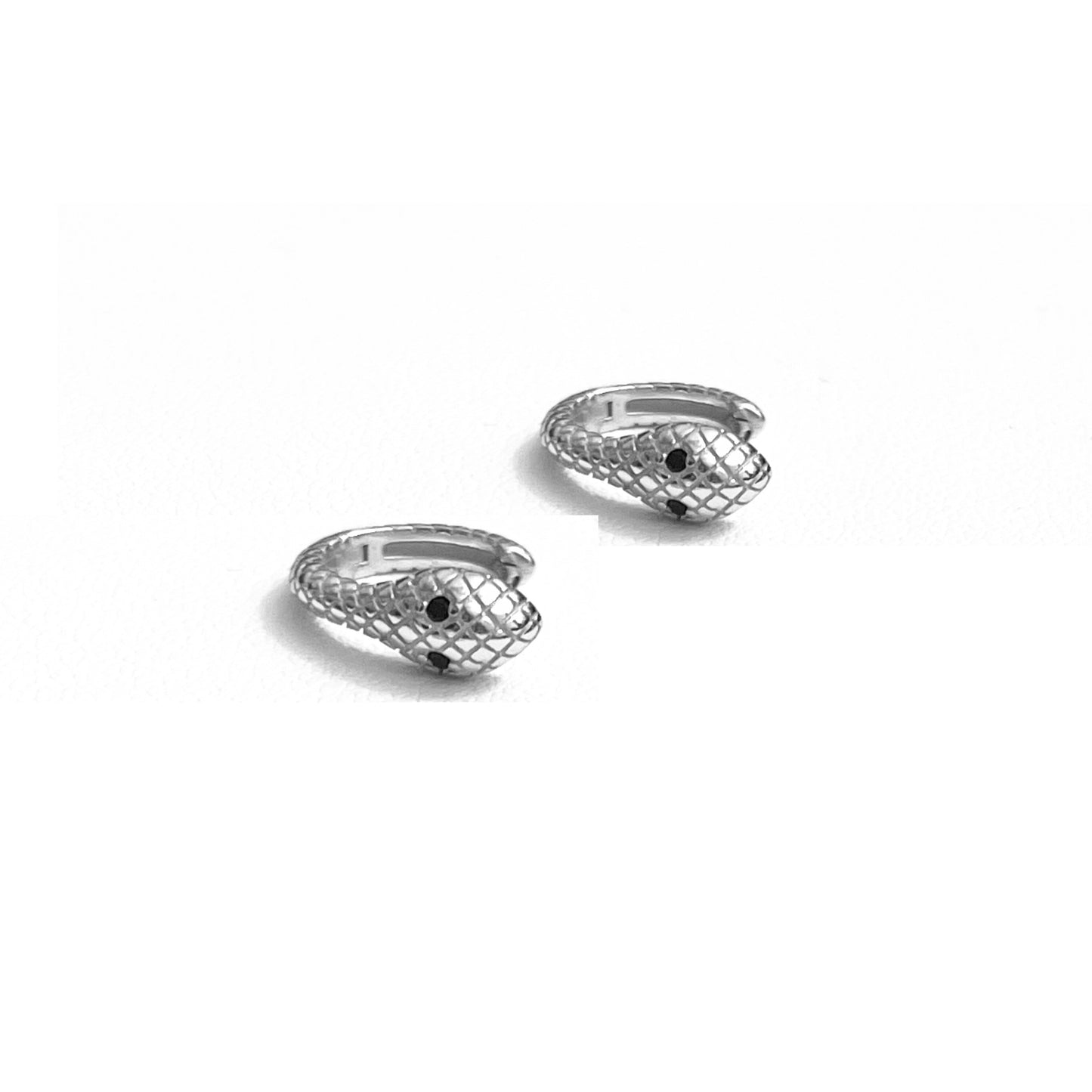 Engraved Snake Huggies | Silver