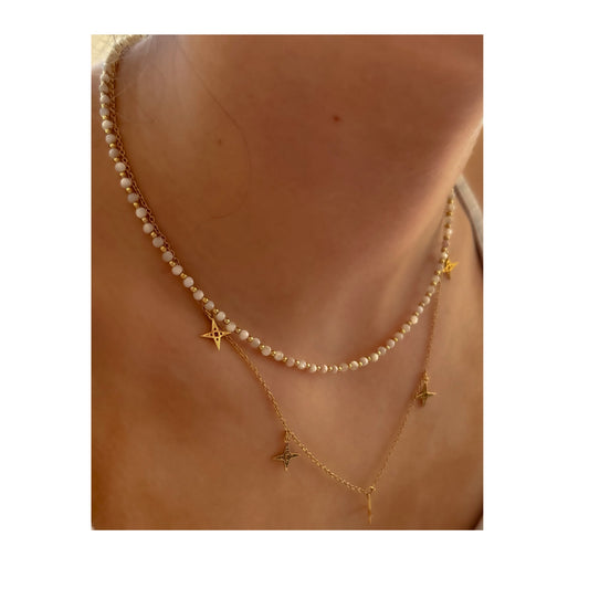 Moonstone Necklace| Gold