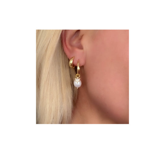 Pearl & Prism Hoops | Gold