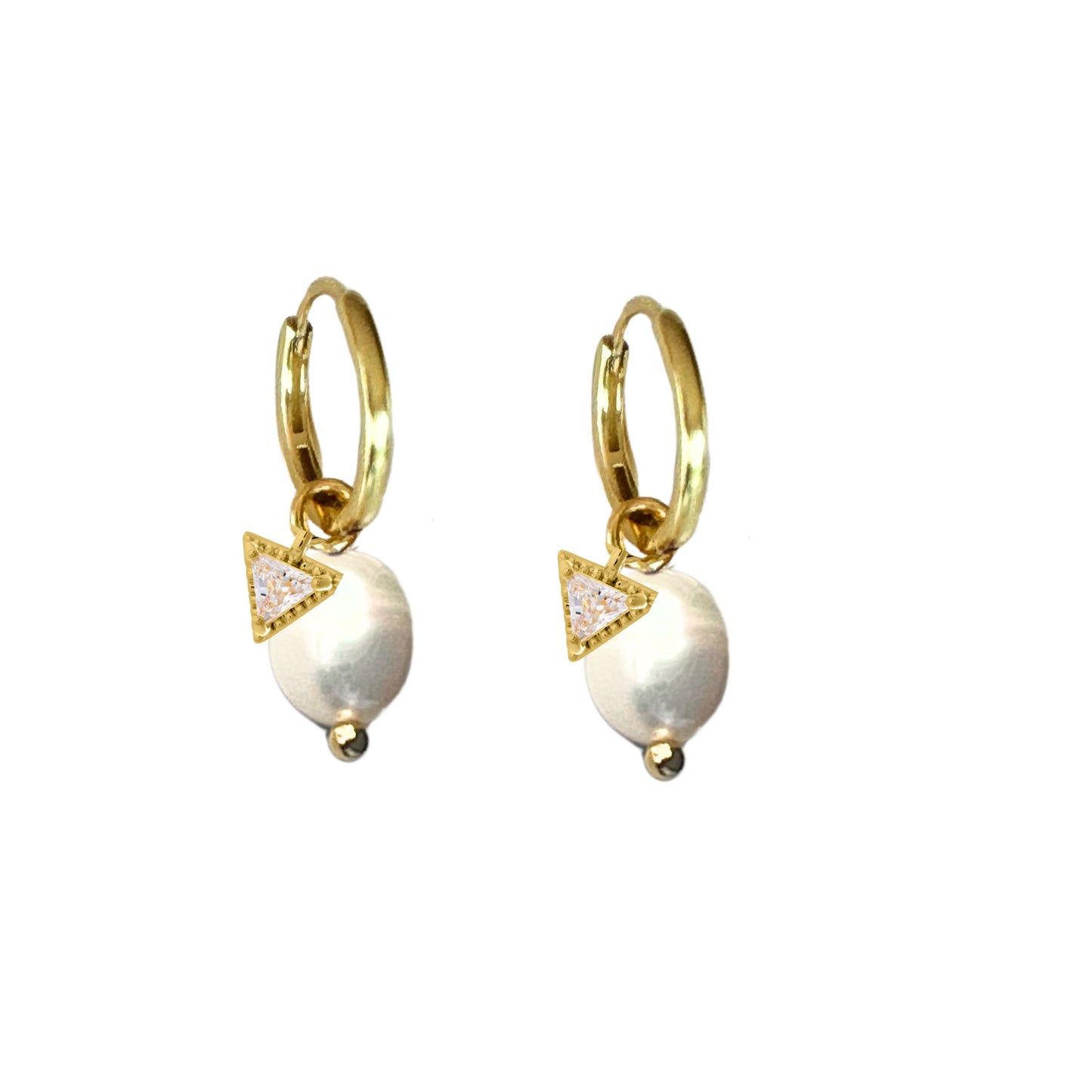 Pearl & Prism Hoops | Gold