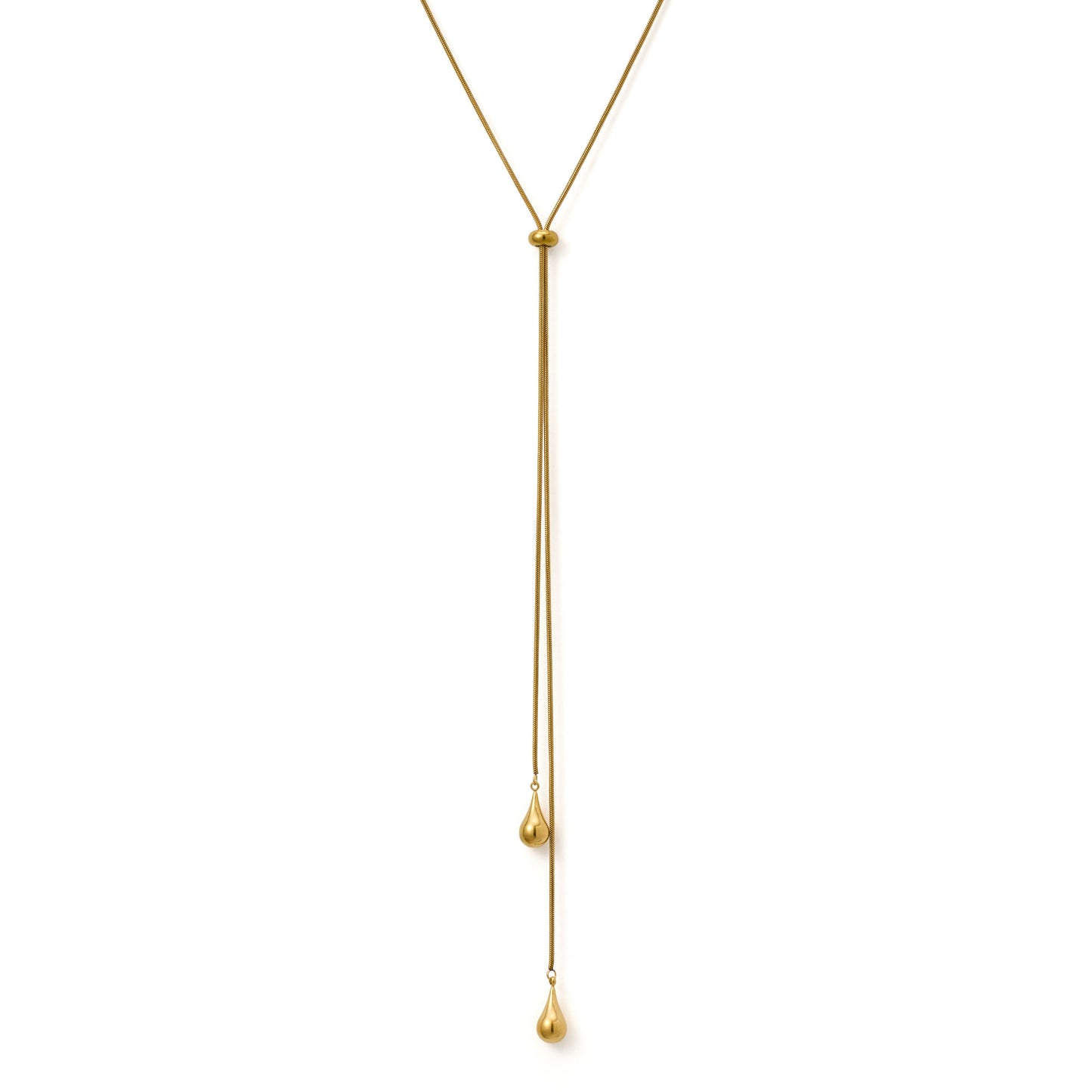 Adjustable Teardrop Necklace| Gold