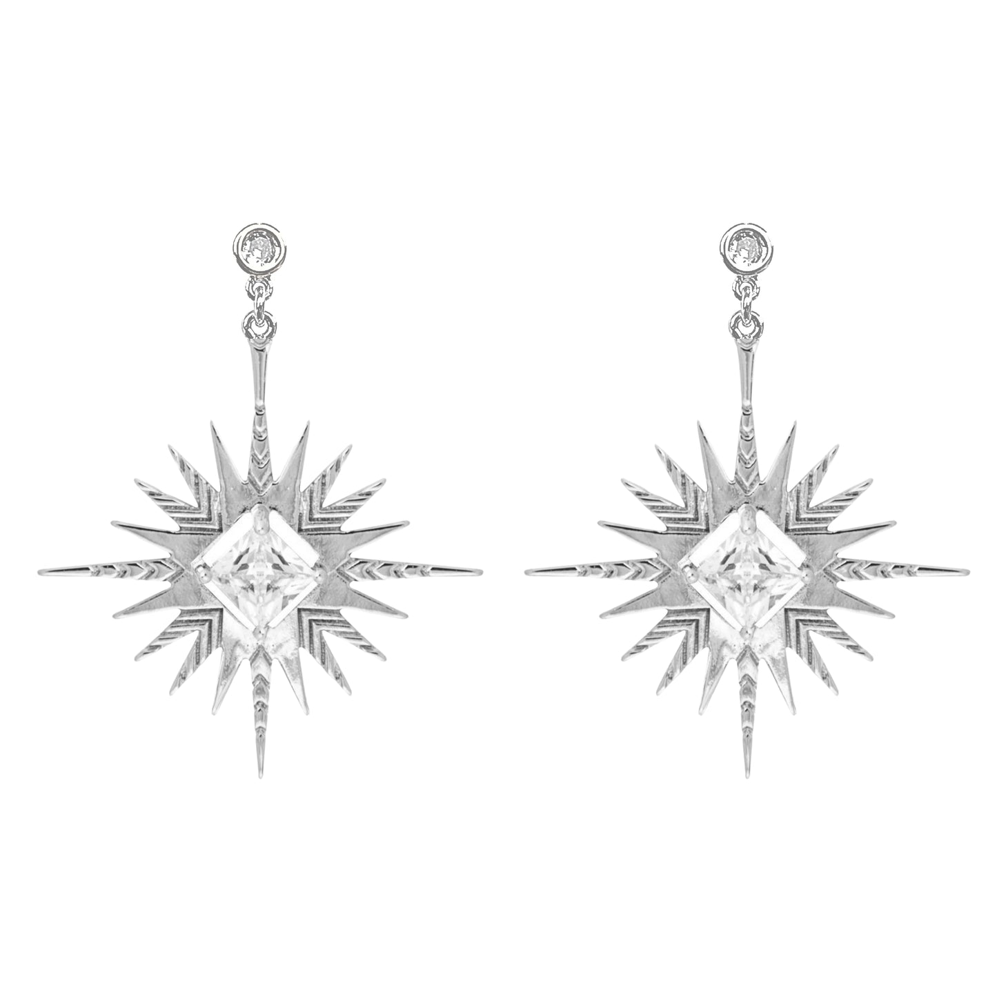 A Dusting of Jewels - Solar Earrings | Silver