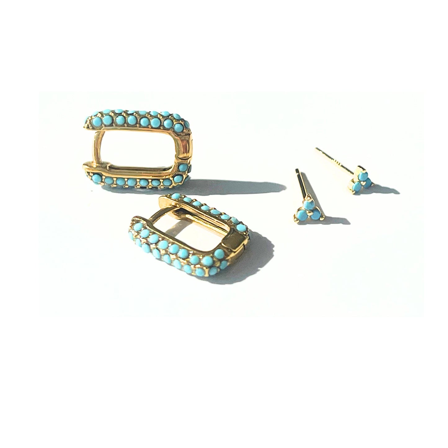 Santorini Hoops | Turquoise & Gold