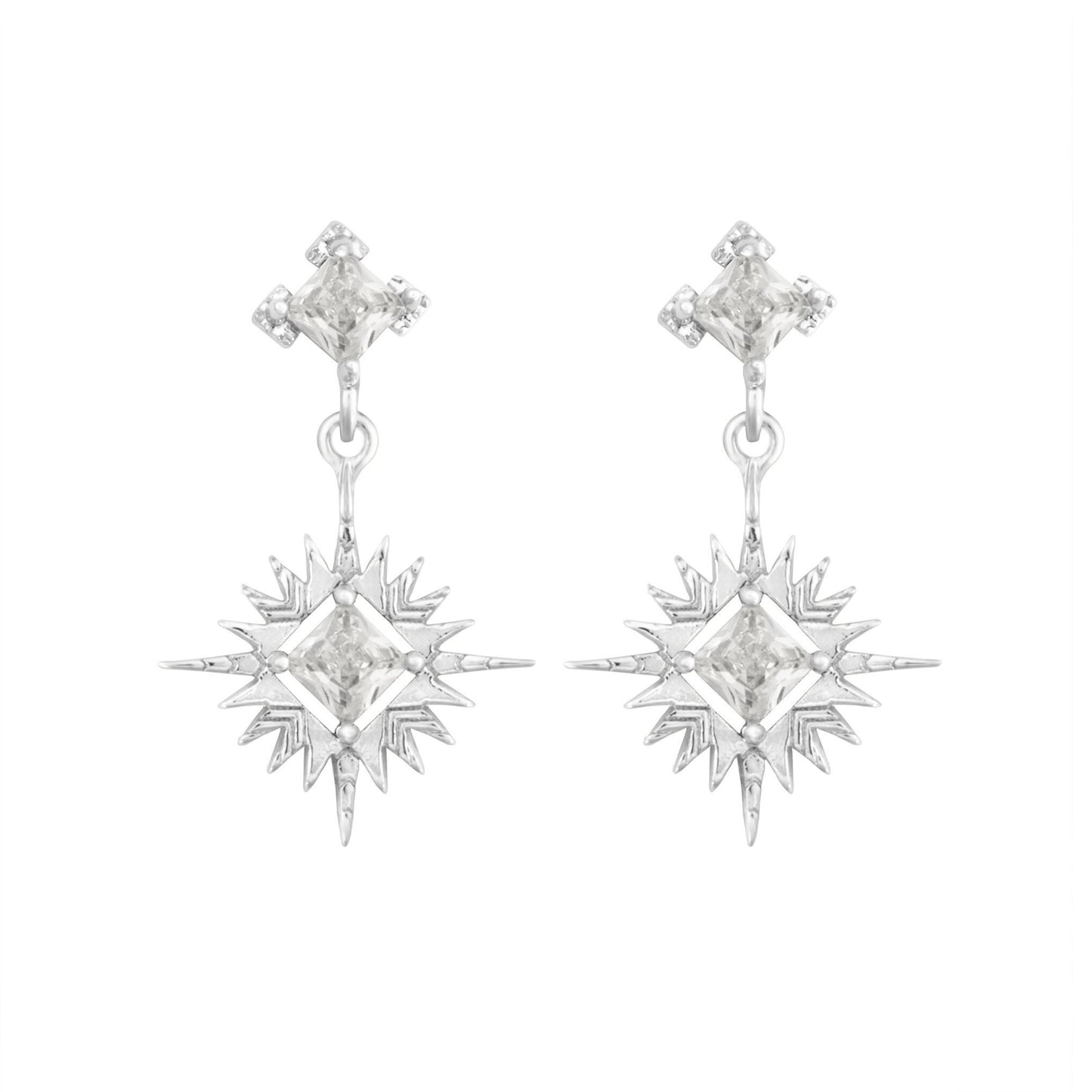 A Dusting of Jewels - Starburst Earrings | Silver