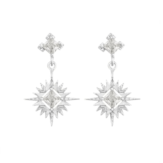 A Dusting of Jewels - Starburst Earrings | Silver