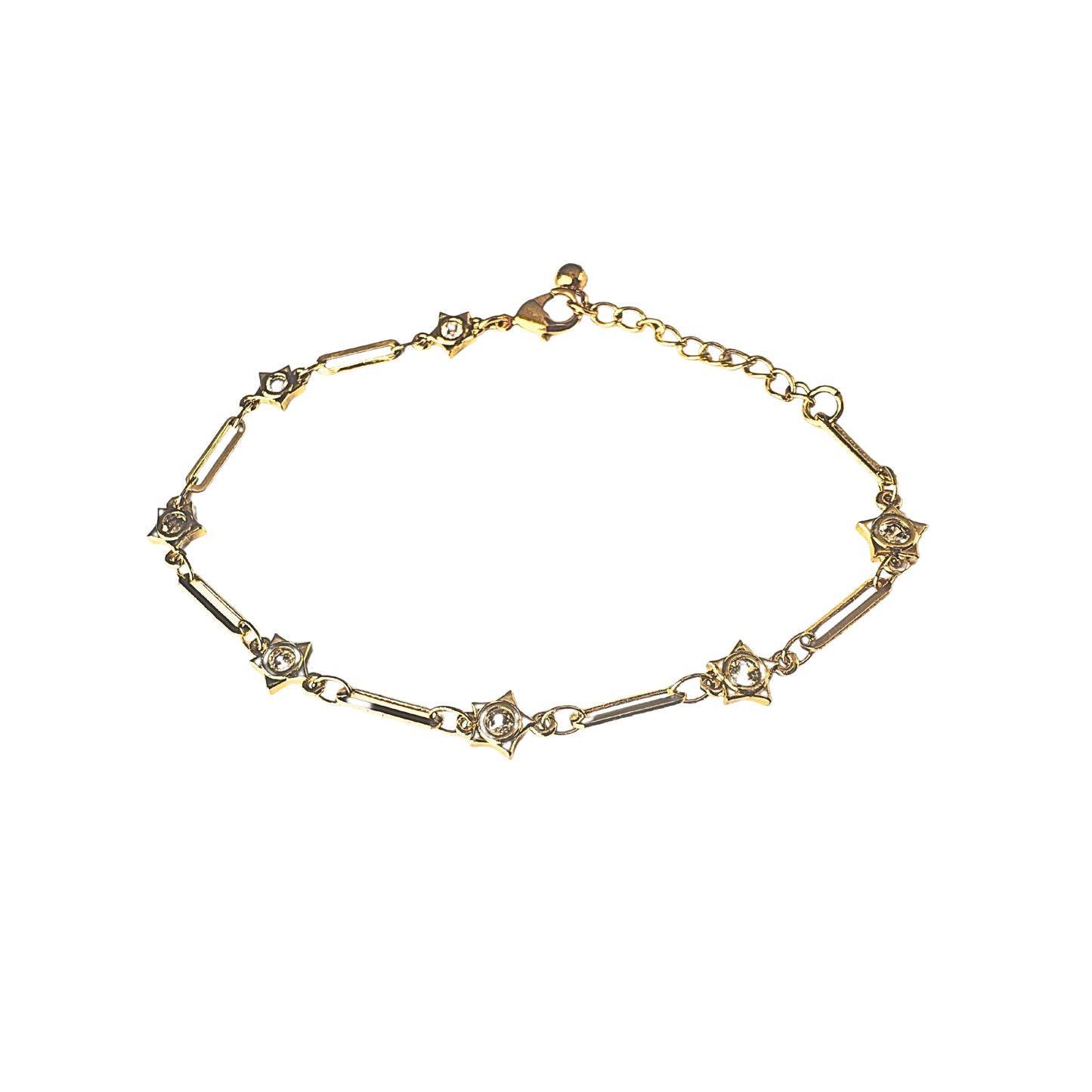 Paperclip & Star bracelet | Gold