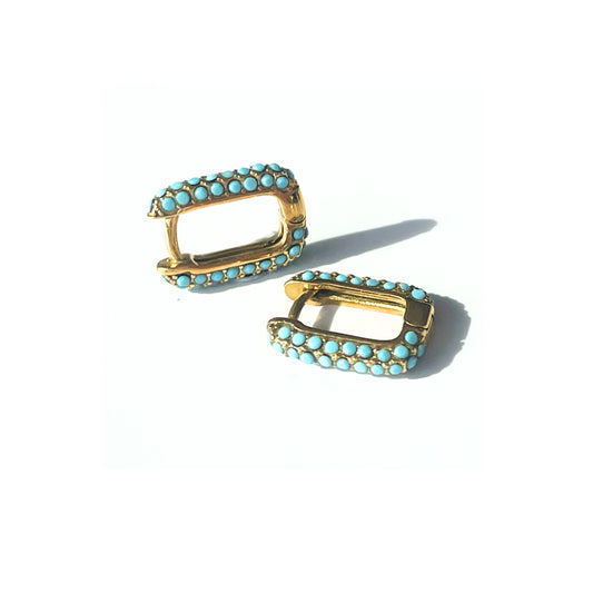 Santorini Earrings | Turquoise & Gold