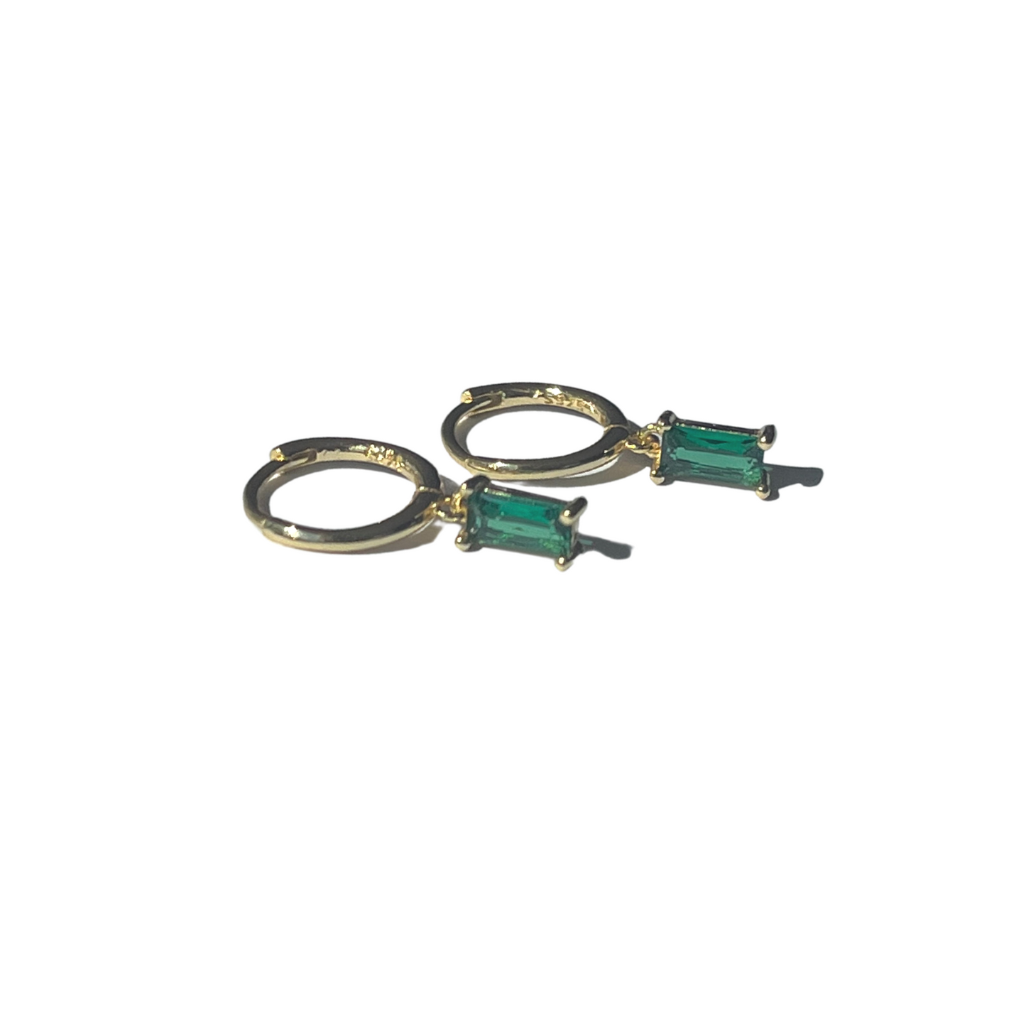 Byzantine Romance - Emerald Baguette Sleepers | Gold