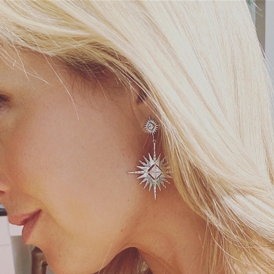 A Dusting of Jewels - Solar Earrings | Silver