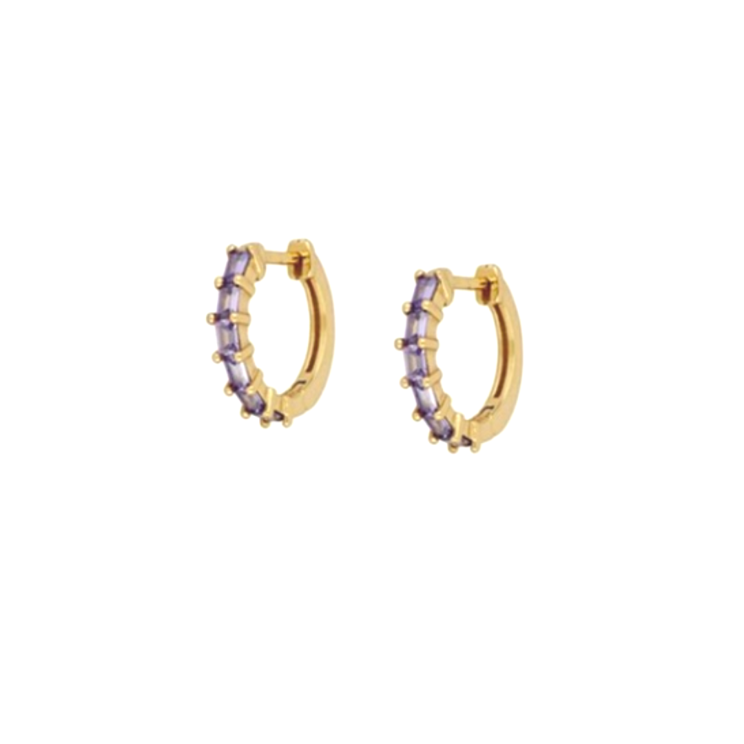 Lavender Baguette Sleepers | Gold
