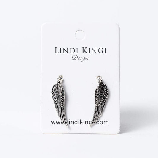 Angel Wing Charm Earrings | Silver by Lindi Kingi Design shop online now