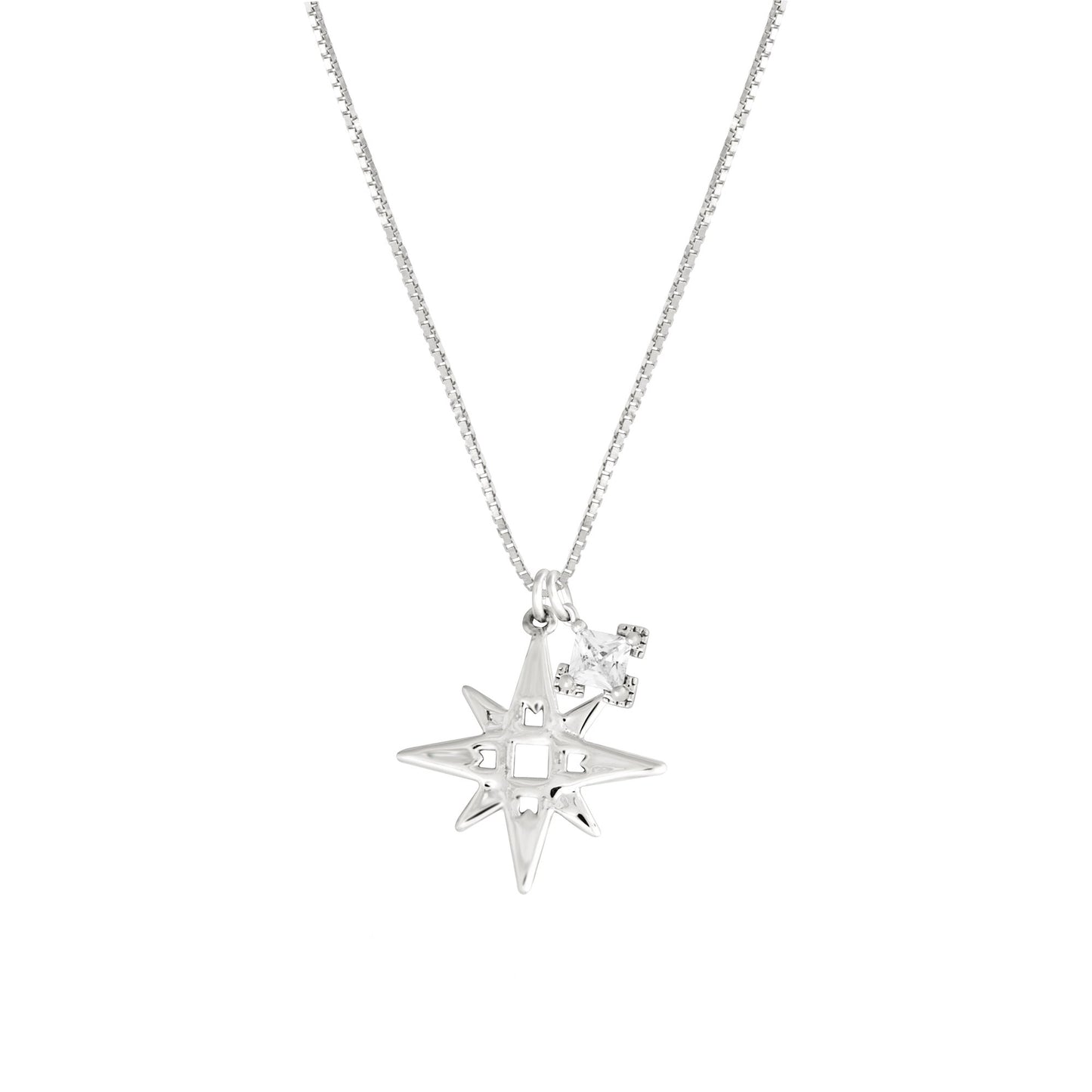 A Dusting of Jewels - Single Star Necklace with Embellishment | Silver