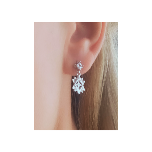 A Dusting of Jewels - Baroque Star Earrings | Silver