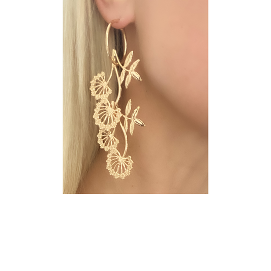Floral Vine Hoop Earrings