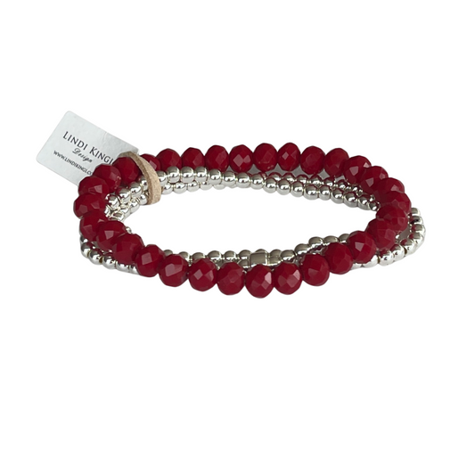 Beaded Bracelet Set | The colour of LOVE with Charm - Limited Addition