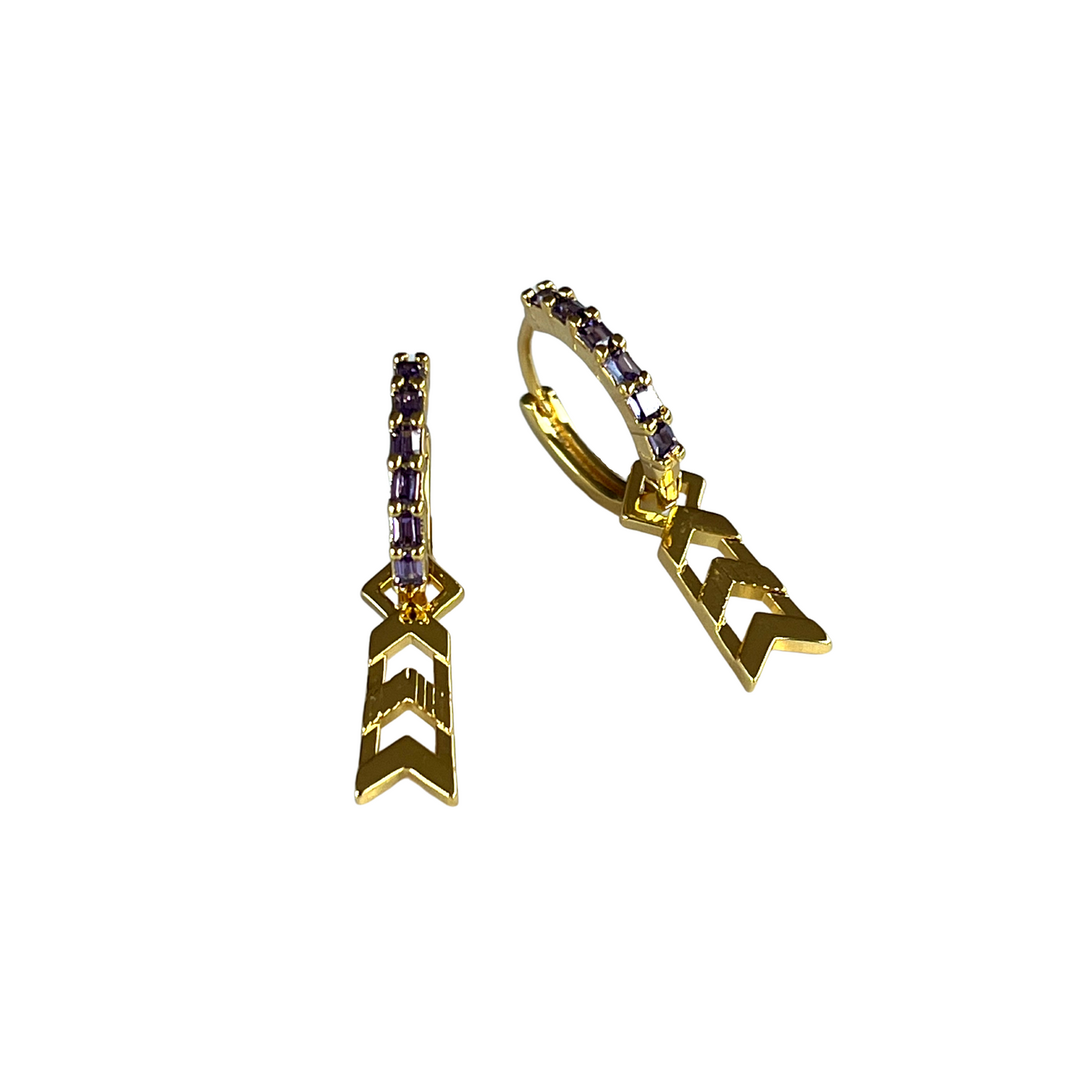 Formation Baguette Sleepers | Gold and Lavender Stone