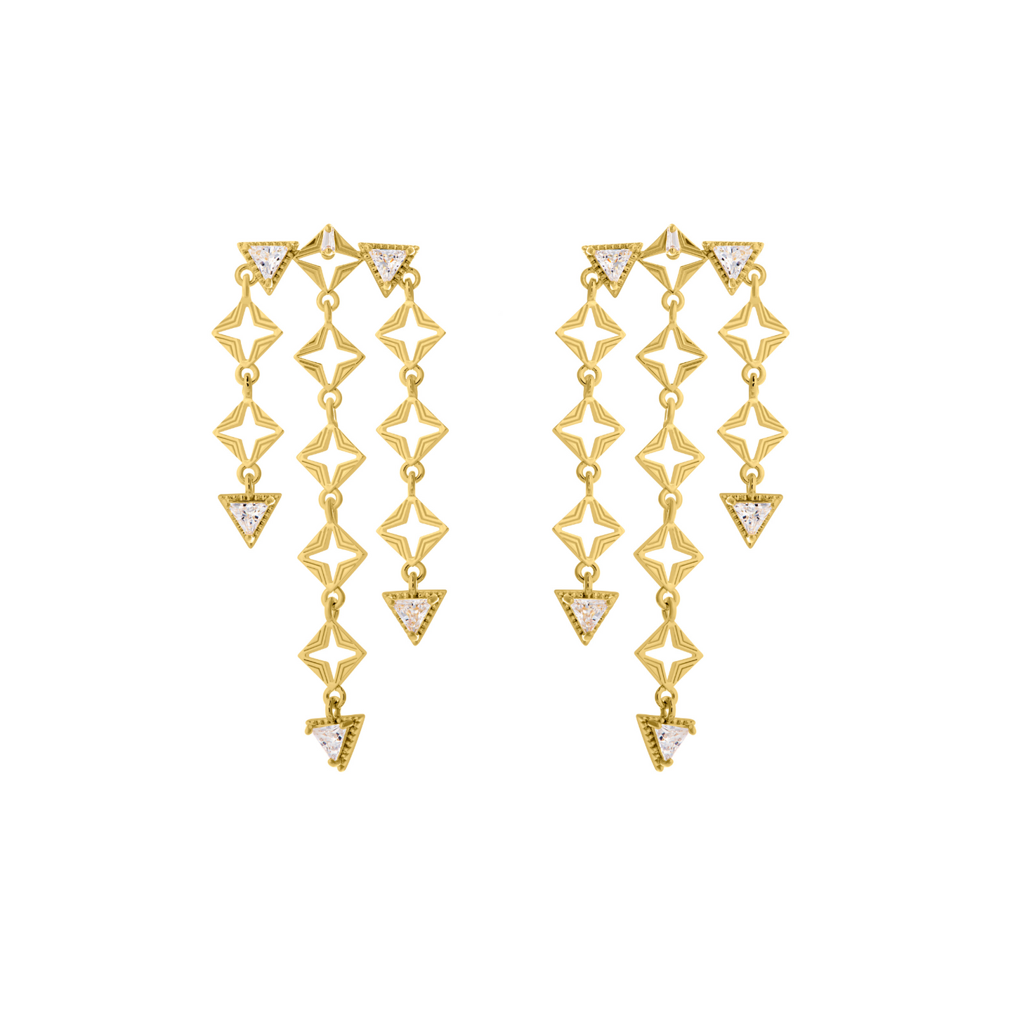 Byzantine Romance - Emerald Byzante Earrings | Platinum