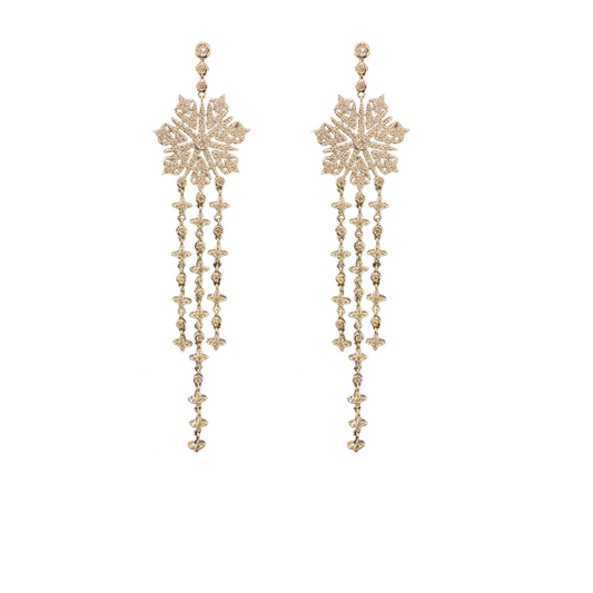 Snowflake Drop Embellished Earrings | Silver