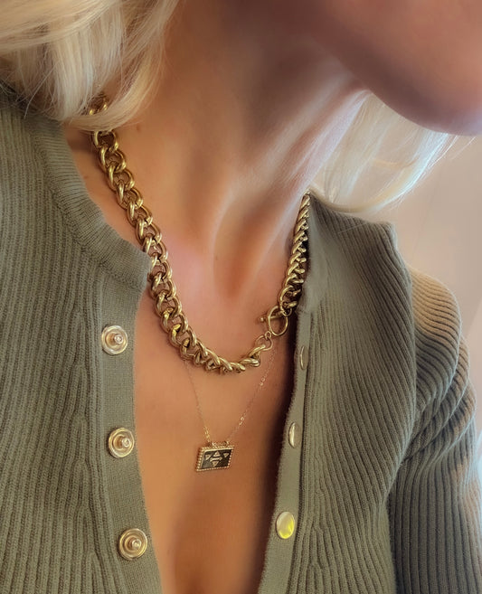 Goddess Fob Necklace | Gold