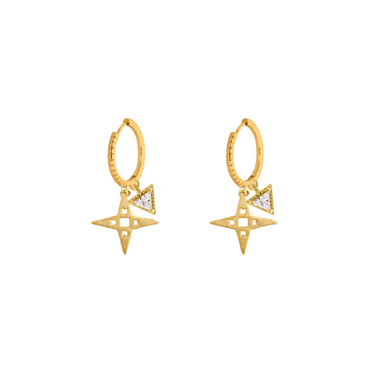 Prism & Star Engraved Sleepers| Gold