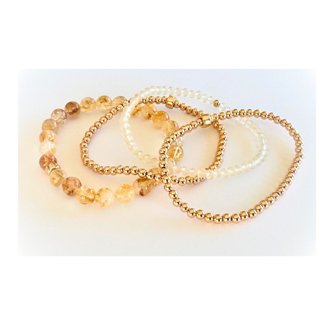Beaded Bracelet Set | Citrine Agate