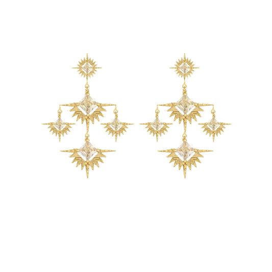 Solar Embrace Earrings| Gold & Pale Lemon