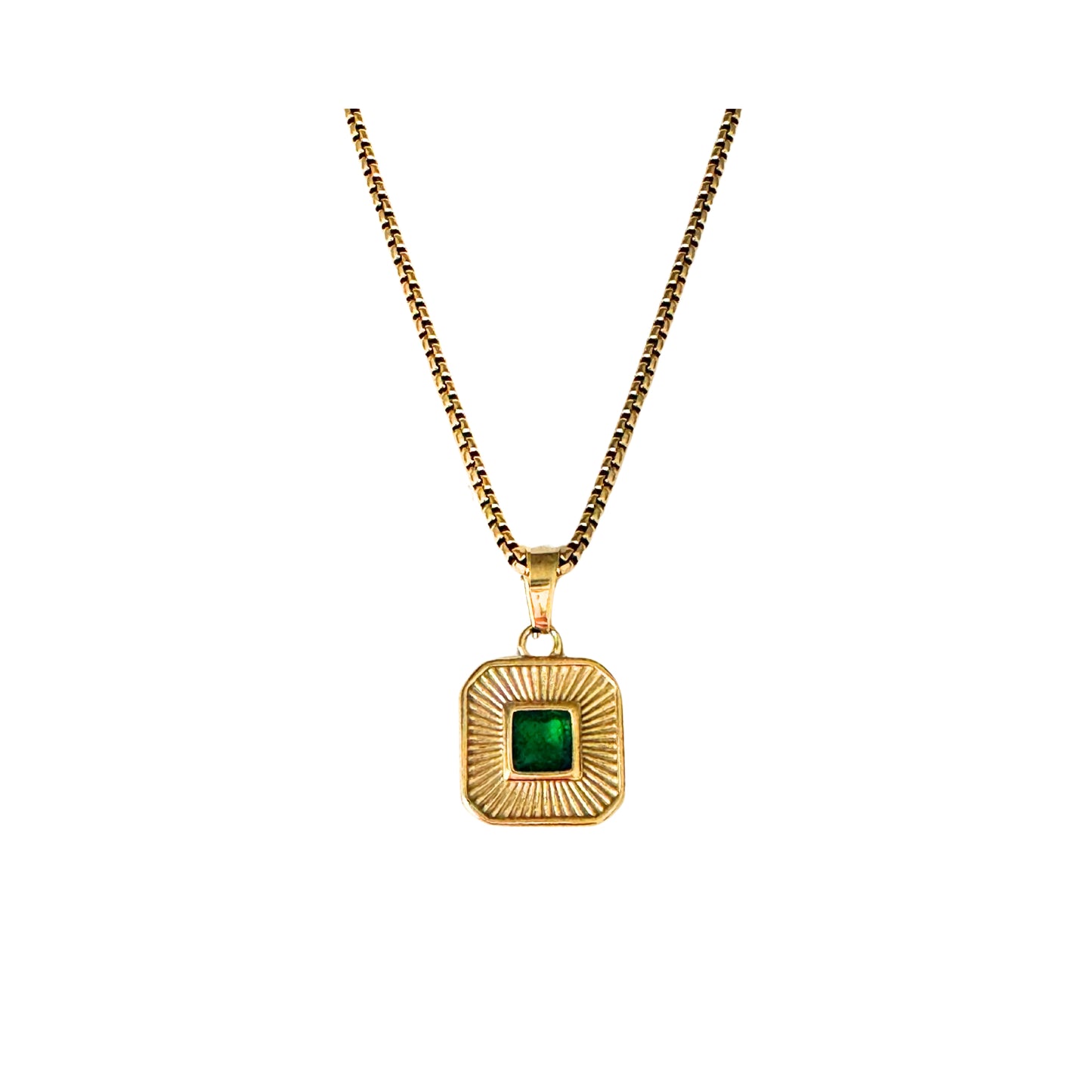 Zarela Necklace | Gold w Emerald