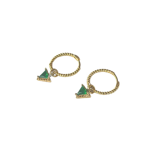 Byzantine Romance - Prism Engraved Sleepers| Gold w Emerald