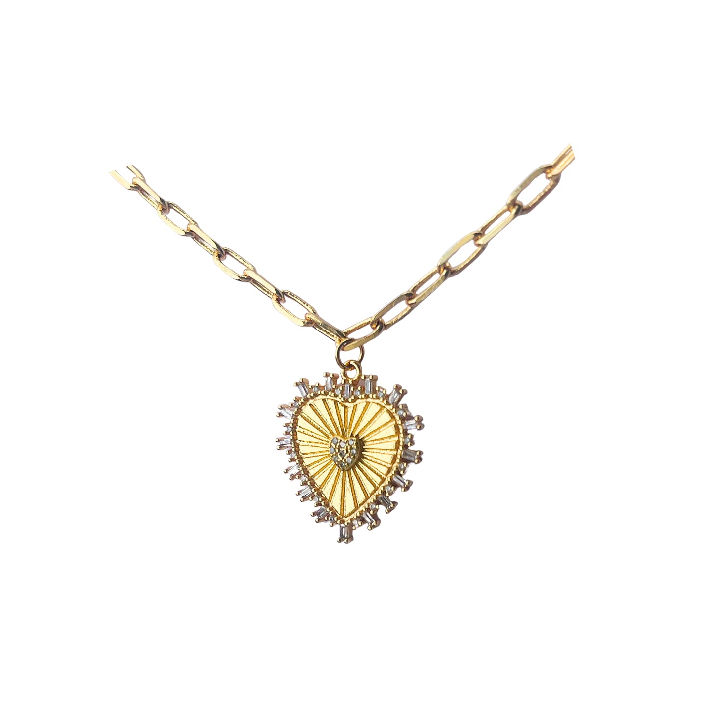 Hearts Desire Paperclip Necklace | Gold