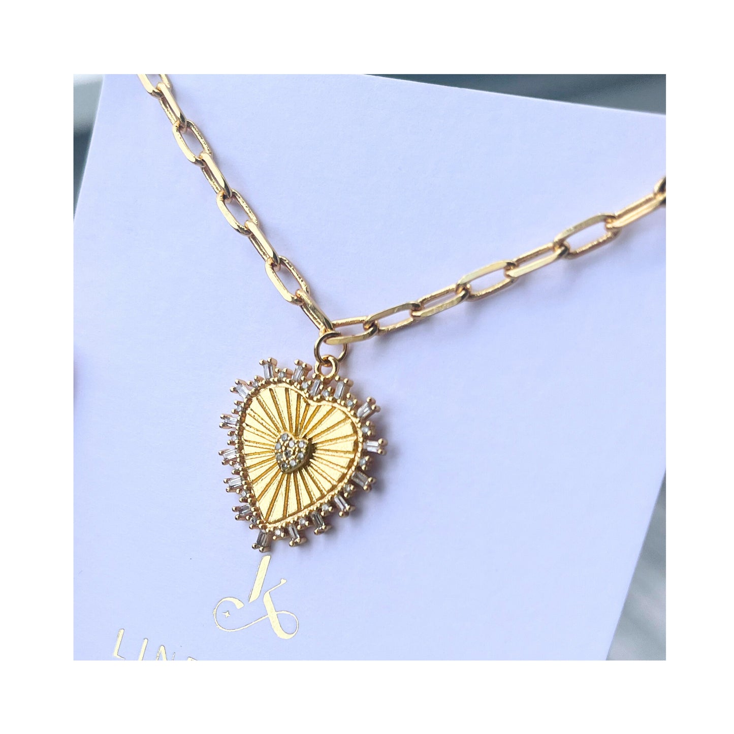 Hearts Desire Paperclip Necklace | Gold