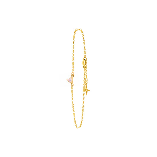 Byzantine Romance - Prism Bracelet| Gold with Champagne Stone