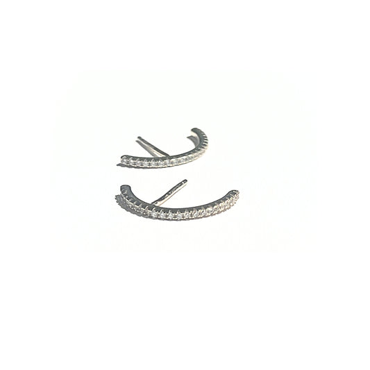 Crescent Stud| Silver