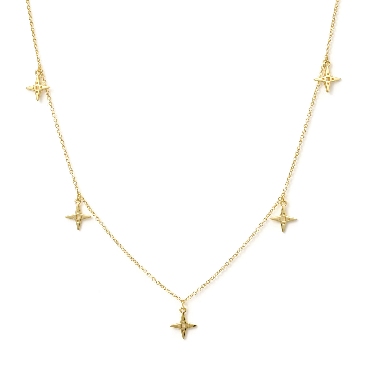 Multi Star Necklace| Gold