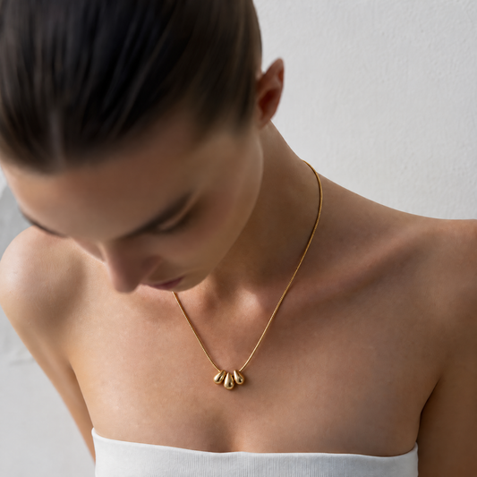 Droplet Necklace| Gold