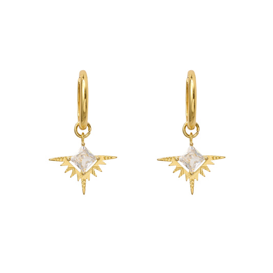 Large Solstice Hoops | Gold