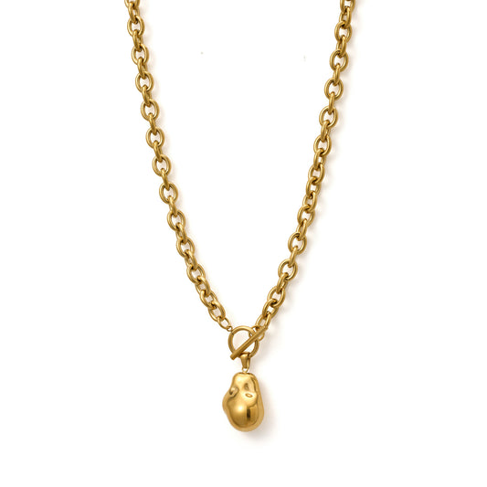 Molten Fob Necklace| Gold