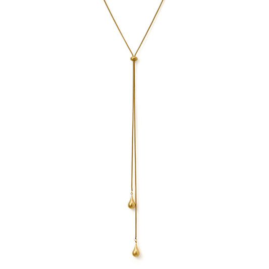 Adjustable Teardrop Necklace| Gold