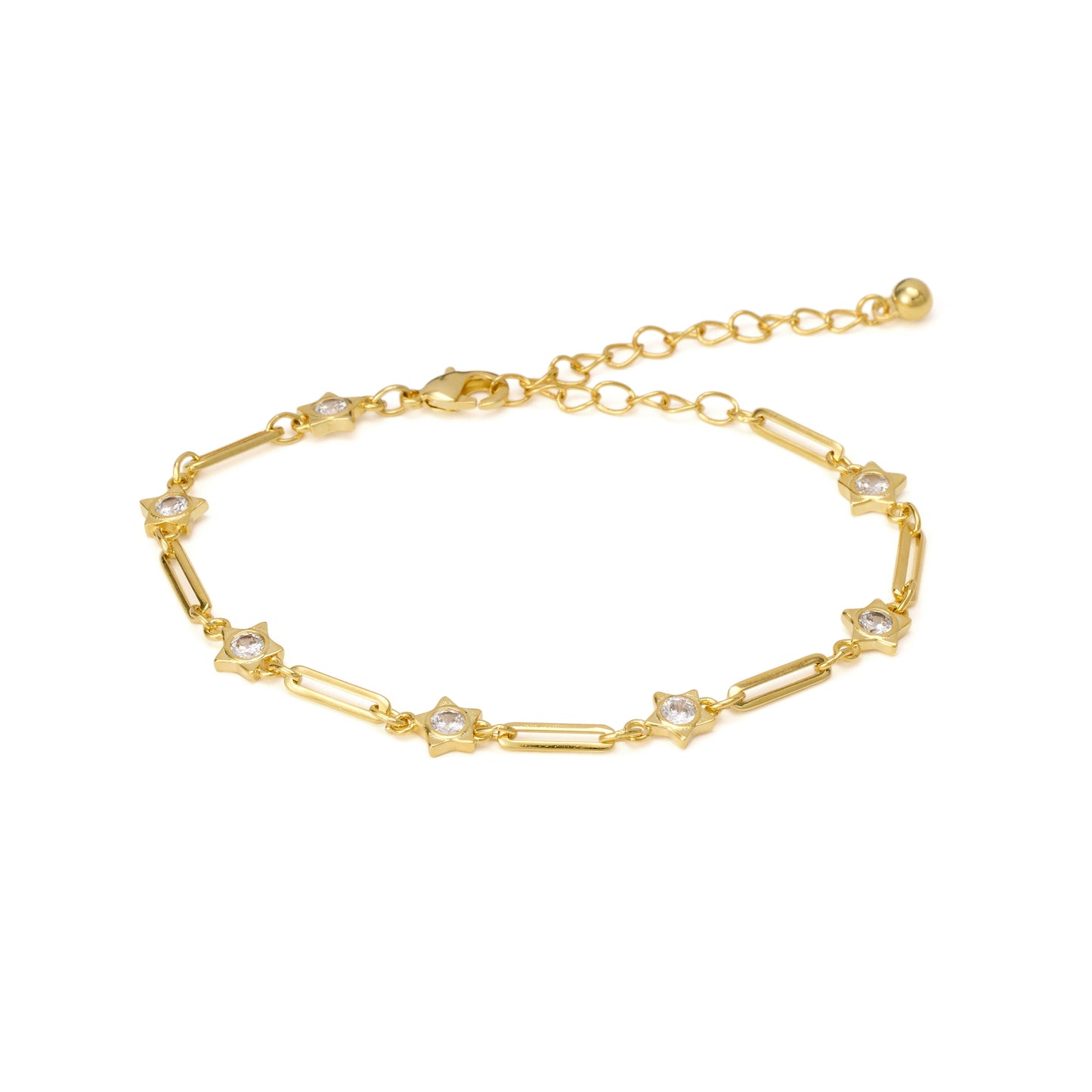Paperclip & Star bracelet | Gold