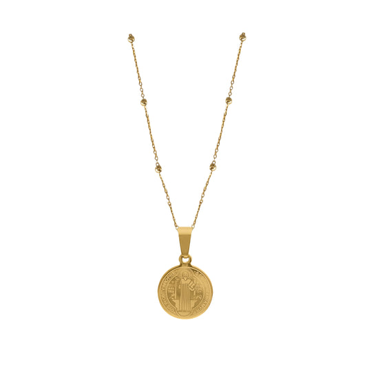 Starseed |Gold Ball Chain w Saint Charm