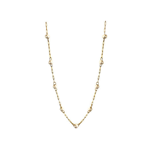 Petite Pearl Necklace | Gold