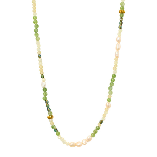 Baroque pearl & Peridot Triple Wrap Bracelet/ Necklace